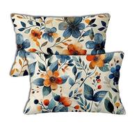 Yellow Outdoor Cushions 30x50 cm Outdoor Waterproof Cushion Covers Flower Pattern Double Sided Printing Linen Pillowcases Set of 2 Sofa Throw Pillow Case for Garden Furniture Chair Decor Gifts h-1374