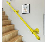 Yellow Outdoor Grab Rail - Staircase Banister Safety Support Bar for Indoor/Outdoor Use Ideal for Villas Attics Corridors Stairs - 16 FT Wrought Iron Kit