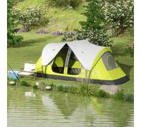 OUTSUNNY 2 Room Camping Tent with Waterproof Rainfly & Screen Panels Yellow Outsunny Yellow