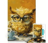 Yellow Owl Adult Jigsaw1000 Pieces Cognitive Train Game Tight Interlock No Gaps Calming Mental Break Activity (38x26cm)