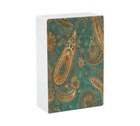 Yellow Paisley Pattern Cigarette Case Stylish Lightweight Pocket Holder Case for Smoke Waterproof Cigarette Dispenser Cigarettes Accessories for Outdoor Camping Hiking