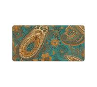 Yellow Paisley Pattern Keyboard Mat Large Gaming Mouse Pad, Anti-Slip Desk Mat for Desktop Desk Work/Home Writing Mat 11.8 * 23.6 Inches