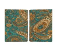Yellow Paisley Pattern Passport Holder Ultra Slim PU Leather Travel Document Organizer Compact Premium International US Passport Protector Cover for Women Men
