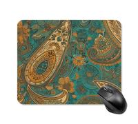 Yellow Paisley Pattern Square Mouse Pad Portable Computer Mousepad with Non-Slip Rubber Base 20 * 25cm Ultra-Thin Gaming Mouse Mat for Computer Laptop Office Desk Accessories