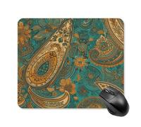 Yellow Paisley Pattern Square Mouse Pad Portable Computer Mousepad with Non-Slip Rubber Base 25 * 30cm Ultra-Thin Gaming Mouse Mat for Computer Laptop Office Desk Accessories