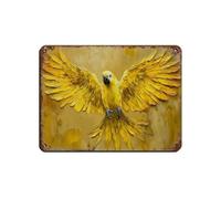 Yellow Parrot Abstract Poster Tin Sign Vintage Metal Pub Club Cafe Bar Home Wall Art Decoration Poster Retro 12x16inch(30x40cm)
