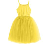Yellow Party Dress Girls Spaghetti Strap Swing Pleated Mesh Dress Tutu Party Dresses Birthday Wedding Bridesmaid First Communion Girls' Dresses Wedding Guest Evening Gown