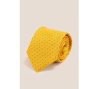 Yellow Pattern Print Silk Tie Oswin Hyde Yellow One Size