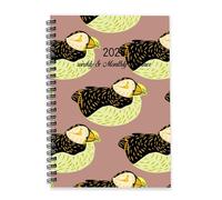 Yellow Patterned Beaks 2026 Diary A5 To Do List Notebook Personal Planner 2026 Diary Men Journal for Meeting Week To View Monthly Year Planner with Dotted Line Note Page Slim
