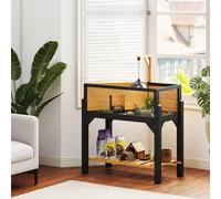 PawHut Wooden Tortoise House with Storage Shelf