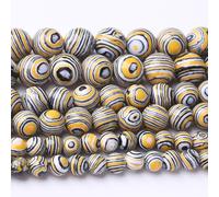 Yellow Peacock Turquoise Stone Beads Gemstone Round Crystal Energy Jade for Jewelry Making DIY Bracelet Necklace Jewelry Making 1 Strand 15.5inch 31PCS 12MM
