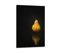 Yellow Pear in Dark Background Wall Art, Moody Print, Fruit Poster, Dramatic Canvas Picture Poster Decorative Painting Canvas Wall Posters And Art Picture Print Modern Family Bedroom Decor Posters 20x