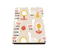 Yellow Pears Cute Geese Notebook, Pu Leather Notebooks, Lined Paper Subject Notebook 180Pages/90Sheets, Jotter for Dairy, Exercise Books A5 Lined for Study, University Stationery Women Man