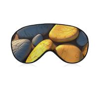 Yellow Pebbles Eye Mask, Side Sleeping Mask Light Blindfold Sleeping Mask Nose Pad and Elastic Band for Children Women and Men