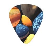 Yellow Pebblesguitar Plectrums 12 Piece Set, 3 Thicknesses For Acoustic Guitar, Bass Guitar, &Electric Guitar And More.