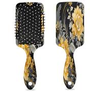 Yellow Peony Hair Brush Flowers Wet Dry Air Cushion Hair Brush Plastic Detangler Hairbrush for Kids Adults Back To School Gift Women Men