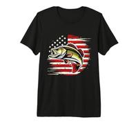 Yellow Perch Fishing American Pride Adventure Premium T-Shirt