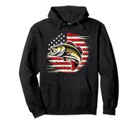 Yellow Perch Fishing American Pride Adventure Pullover Hoodie