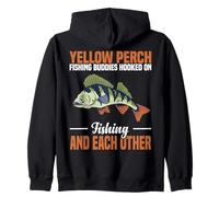 Yellow Perch Fishing Buddies Hooked On Each Other Zip Hoodie