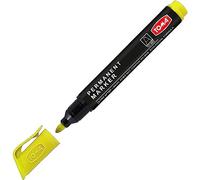 Yellow Permanent Marker Pen - Waterproof 2.0 mm Fibre Tip - Durable Writing Marker for Cardboard, Plastic, Metal, Glass, Wood, Stone, Garden, Workshop - Permanent Pen for Crafts, Office, DIY