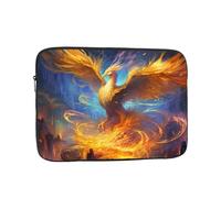 Yellow Phoenix Patterned Laptop Sleeve 10 Inch Shockproof for Slim Protective Notebook Computer Bag Briefcase