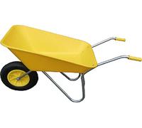 yellow picador plastic wheelbarrow with pneumatic wheel