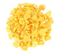 Yellow Pin Back Holder Plastic 100pcs Heart Shaped for Lapel Pins | Butterfly Clutch Style, Light Resin Build, Portable Storage Piece, Keeps Ties and Badges Secure