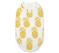 Yellow Pineapple Ananas Silhouette Dog And Cat Clothes Pet Summer Sleeveless T Shirt Basic Vest M