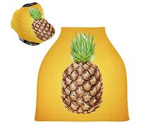 Yellow Pineapple Art Stretchy Baby Car Seat Cover,Canopy Nursing Covers,Soft Breathable Windproof Scarf Changepad for Winter Infant Breastfeeding Boys