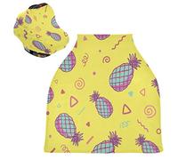 Yellow Pineapple Art Stretchy Baby Car Seat Cover,Canopy Nursing Covers,Soft Breathable Windproof Scarf Changepad for Winter Infant Breastfeeding Boys