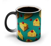Yellow Pineapple Cake Slices Funny Color Changing Mug Ceramic Coffee Cup Heat Sensitive Tea Mugs Gifts for Women Men