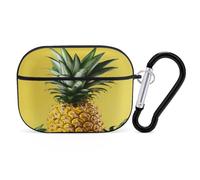 Yellow Pineapple Earbuds Organizer Shockproof Protective Airpods Pro Cover with Carabiner Clip Anti Fall Carrying Earphone Case Cover for Airpods Pro 2nd Generation Black