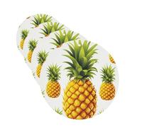 Yellow Pineapple On White Background Illustration 4 Pcs Car Air Freshener Lavender Hanging Scented Cards Automotive Scented Hanging Sheets Round Shape For Car Home Office Closet Bathroom
