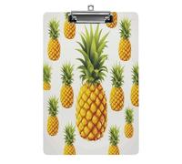 Yellow Pineapple on White Background Illustration Clipboard Sturdy Low Profile Clip Clipboards Hanging Hole with Hanging Clipboard Acrylic Clip Board Holds 100 Sheets12.5x8.5In
