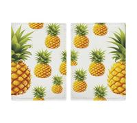 Yellow Pineapple on White Background Illustration Passport Holder Slim PU Leather Passports Wallet Portable Passports Protector Passport Cover
