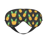 Yellow Pineapple Printing Reversible Design Sleep Mask, Ideal for Camping, Meditation & Shifts, Snug Fit,No Light Leakage