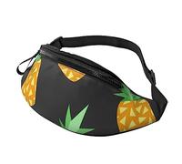 Yellow Pineapple Sport Waist Bag Travel Bumbags with Zipper and Earphone Hole, Running Fanny Pack Waist Pack with Adjustable Belt for Men Women