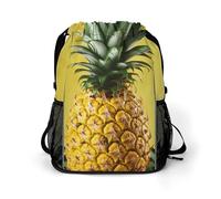 Yellow Pineapple Sports Drawstring Backpack,Packsack with Shoe Compartment And Wet Proof Pocket for Youth