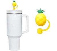 Yellow Pineapple Straw Cover for Stanley Cup, 8mm Silicone Covers Cap for Stanley Cup Accessories, Cap Stopper for Reusable Tip Lids, Cute Straw Topper for Tumblers