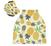 Yellow Pineapple Summer Stretchy Baby Car Seat Cover,Canopy Nursing Covers,Soft Breathable Windproof Scarf Changepad for Winter Infant Breastfeeding Boys