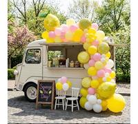 Yellow pink lemon Balloon Garland Arch kit with Sun lemon mylar Balloons for Summer birthday main squeeze Bridal Shower Sweet Baby shower Lemonade Party Decorations lemonade stand supplies