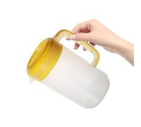 Yellow Pitcher with Lid, 80 Oz Food Safe Beverage Jug | Lightweight Handling, Secure Lid Fit, Family Size Serving for Iced Coffee, Juice, Office Pantry