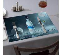 Yellow Placemats Grey Goose Vodka With Swan And Martini Glass Dining Place Mats Rustic Home Decor Silicone Mats For Kitchen Counte(1PCS)
