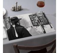 Yellow Placemats How Long Until Women Vote For Liberty? Dining Place Mats Rustic Home Decor Silicone Mats For Kitchen Counte(6PCS)