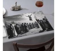 Yellow Placemats Jesus Ascending Into Heaven, Surrounded By Disciples Dining Place Mats Premium Kitchen & Dining Table Runner(1PCS)