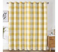Yellow Plaid Curtains for Living Room, Gingham Tartan Buffalo Check Blackout Curtains Bedroom, 66 x 54 Inch 2 Panels, 54 Drop Eyelet Thermal Window Drapes, Home Decor E-D2