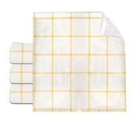 Yellow Plaid Hand Towels, Towel Gift Cotton Handkerchiefs 30 X 30 cm, Super Soft and Absorbent Hand Towels for Bathroom, Guest Towel for Home Hotel Spa (4 Pack)