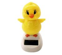 Yellow Plastic Solar Dancing DUCK Ornament Solar Powered Car Toy for Car Office Desk Decoration etc，Novelty and Gag Toys，Solar Powered Toys