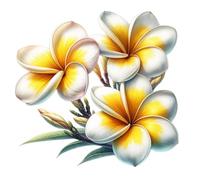 Yellow Plumeria Flower Vinyl Decal Stickers, Cover Marks, 300mm Tall Qty:1 Ideal for Wall, Car, Glass, Plastic, Bonnet, Door, Van, Bath & More, Large Floral Graphic