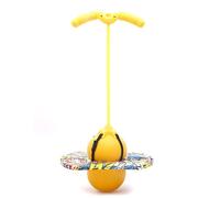 (Yellow) Pogo Jumping Ball Balance Board With Handle Explosion Proof Exercise Bouncing Ball